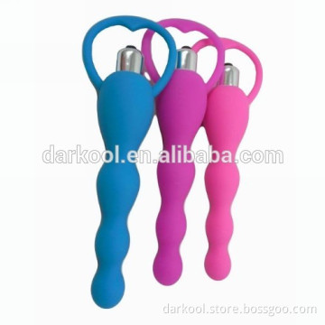 N010/High quality silicone vibrating anal beads sex toy vibrator for women men